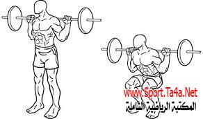 اختبار ثنى الركبتين كاملاً من الوقوف حمل البار