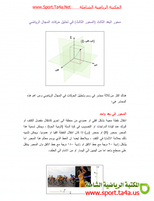 محور البعد الثالث (المحور الثالث) في تحليل حركات المجال الرياضي